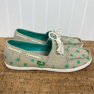 Sanuk Tropical Sailaway Natural Mint Palms Sidewalk Surfer